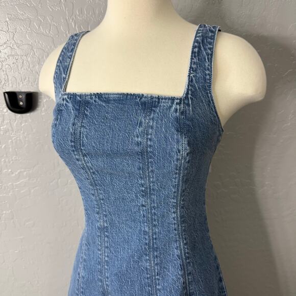 NWT The A&F Mila Denim Midi Dress, Medium Denim, S - Picture 3 of 6